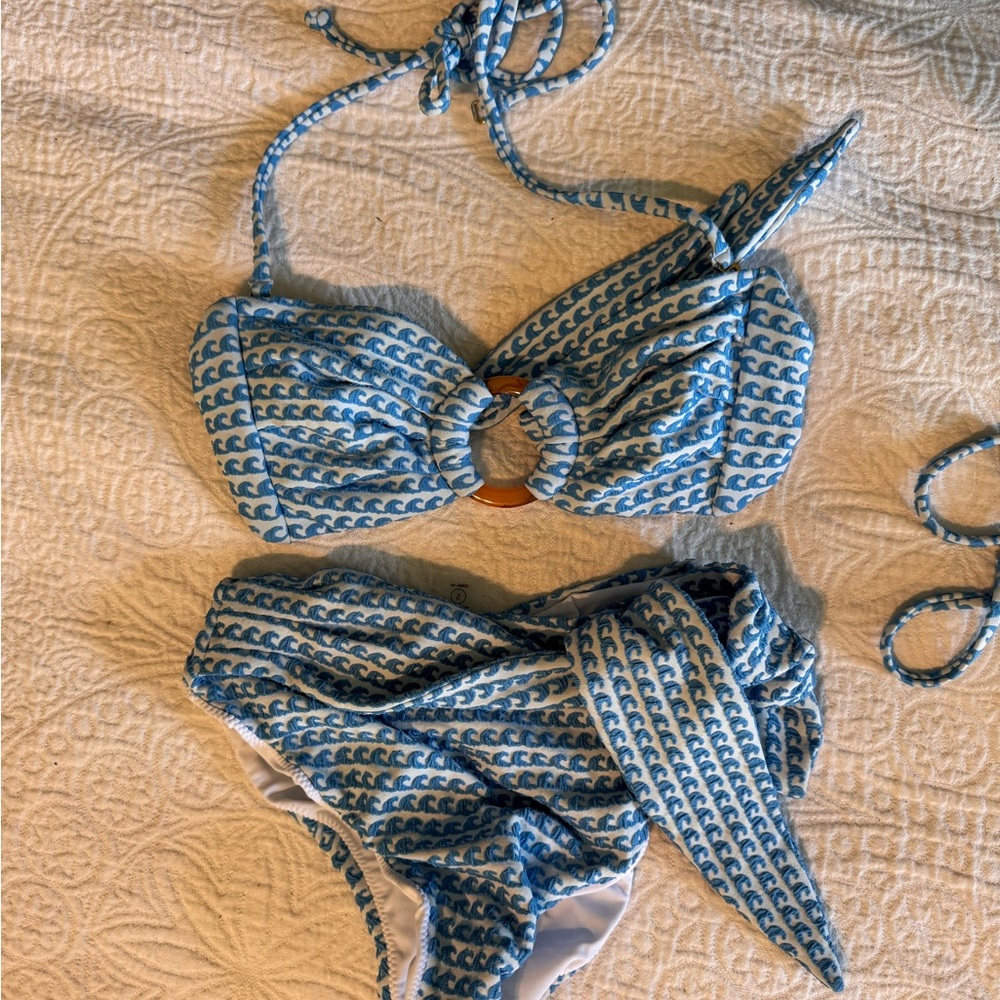 Wave Repeat Bandeau Bikini